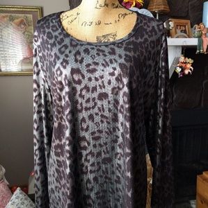Chico's Gray Leopard Blouse